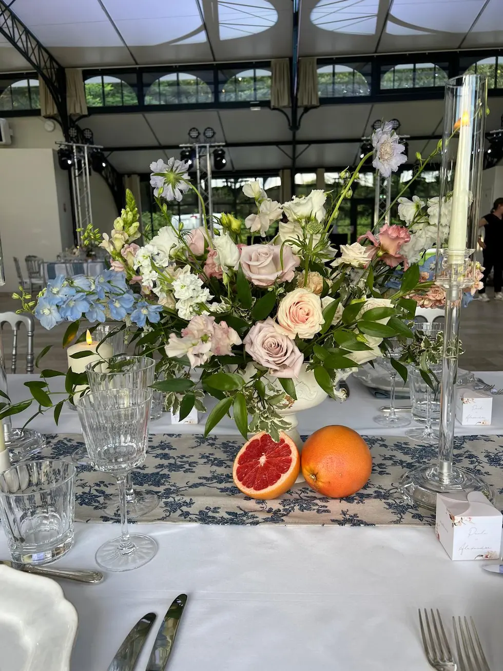 Centre de table pour mariage dans l'Eure