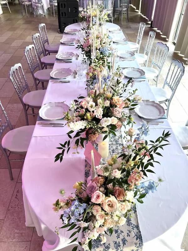 Décoration table de mariage au Château de Tilly