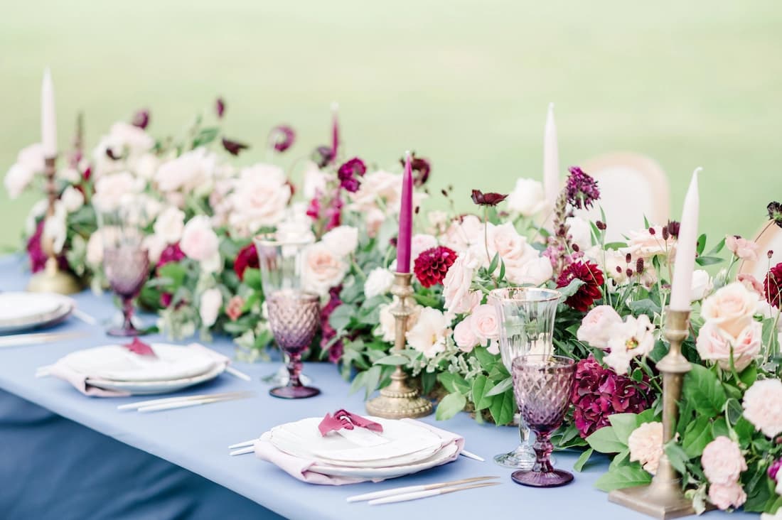 Mariage couleur bordeaux ivoire en Normandie